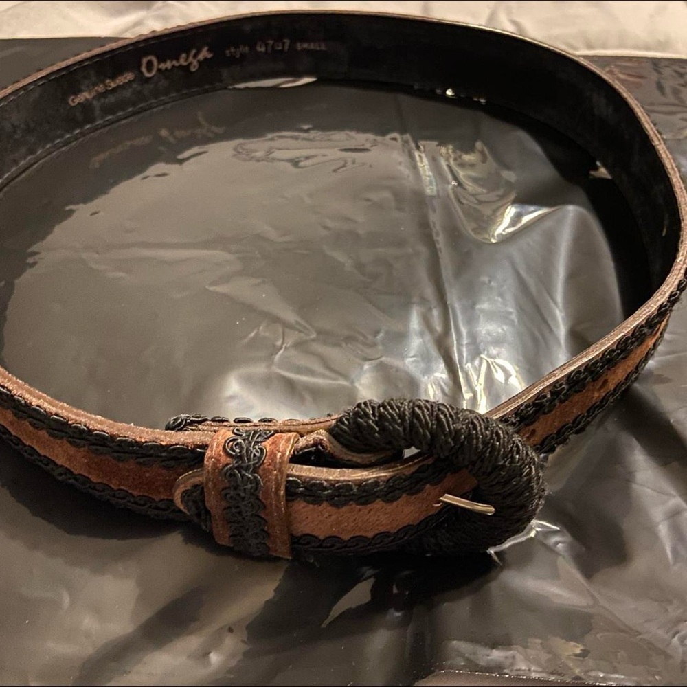 Omega genuine suede belt